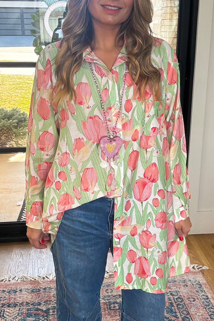 PRE ORDER: Tulip Hop Oversized Tunic - Ivory
