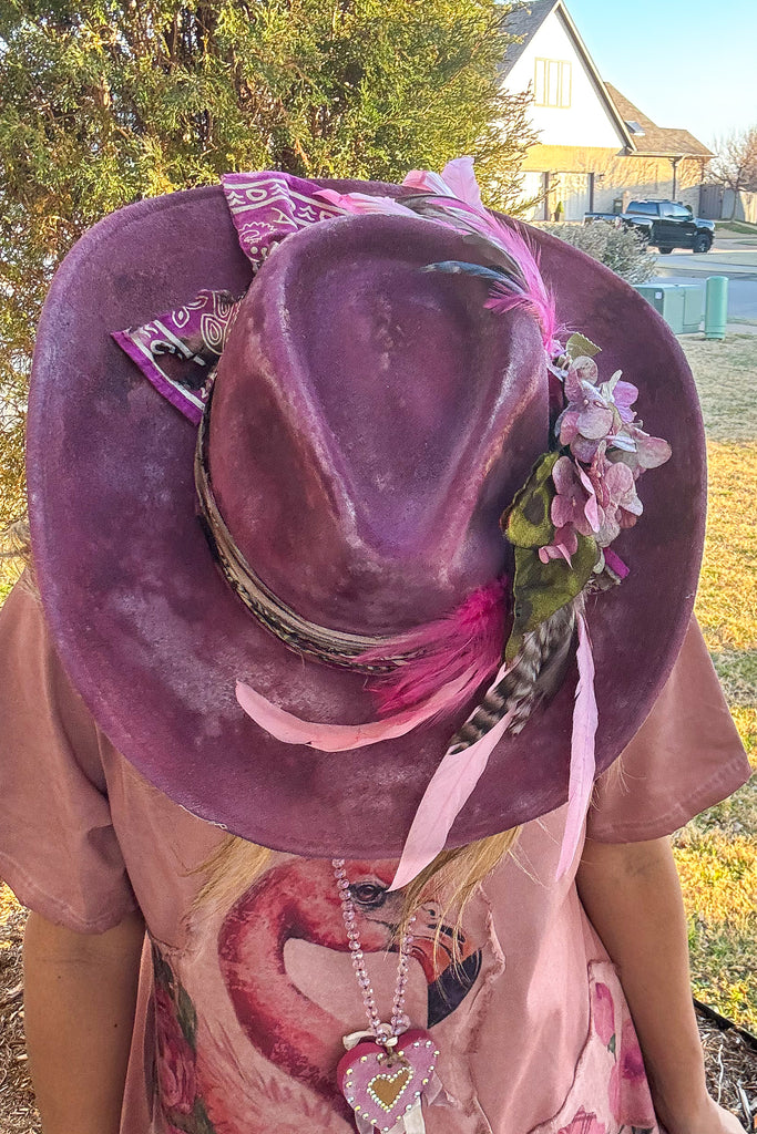 PRE ORDER: The Flamingo Crown Hat - Handmade - One of a Kind