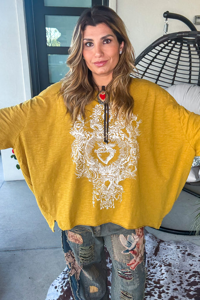 Sacred Heart Soul Oversized Top - 100% Cotton