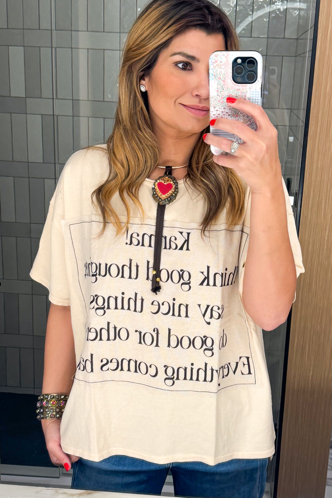 Karma Oversized Tee - 100% Cotton - Made in USA