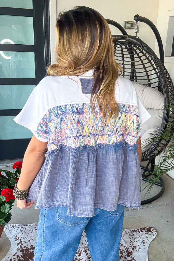 Morning Tide Glow Oversized Top - Cream