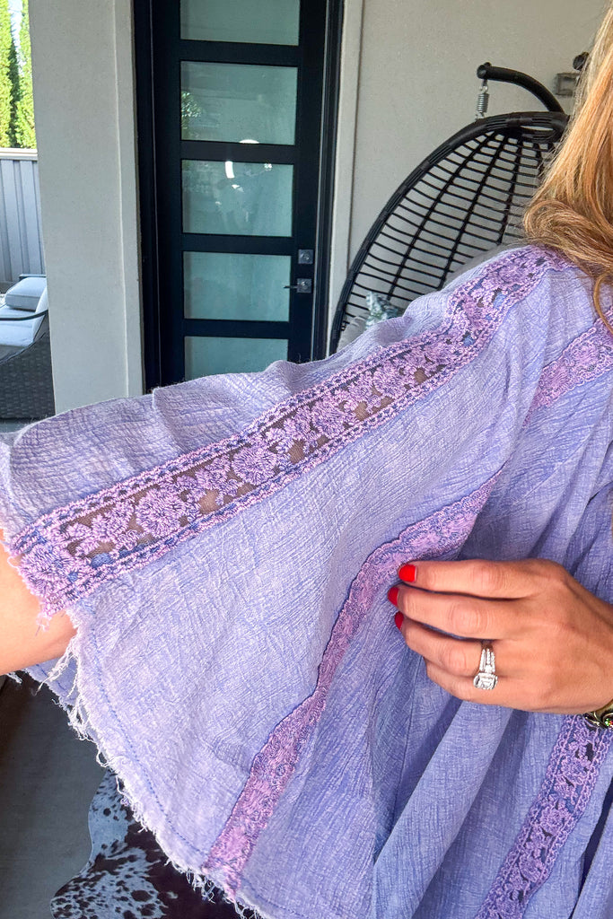 PRE ORDER: Riverstone Lace Tunic - 100% Cotton - Periwinkle