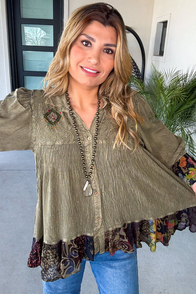 PRE ORDER: Dreams That Come True Oversize Top - Gravel