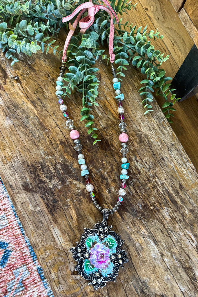 Painted Garden Heirloom Necklace - Handmade