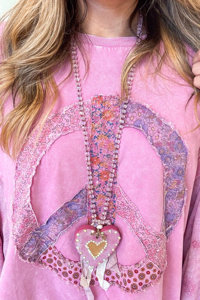 Peace, Love & Harmony Tunic - 100% Cotton - Rose