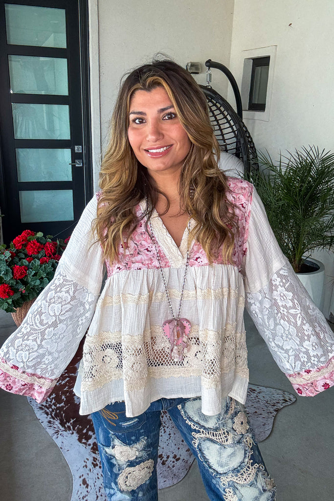 Rosewater Bloom Top - 100%Cotton