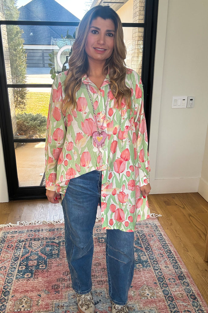 PRE ORDER: Tulip Hop Oversized Tunic - Ivory