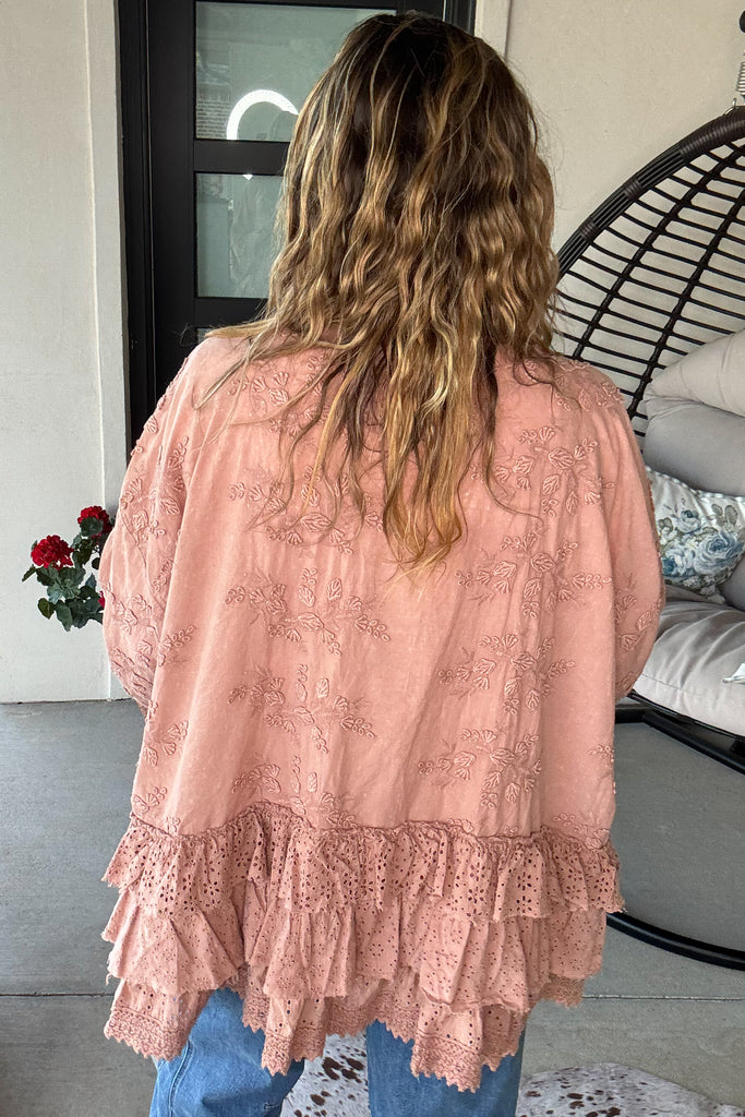 Terra Cotta Spice Cardigan - 100% Cotton - Rust