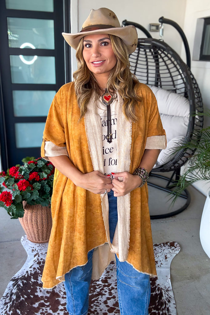 Queen Bee Linen Feeling Duster - 100% Cotton