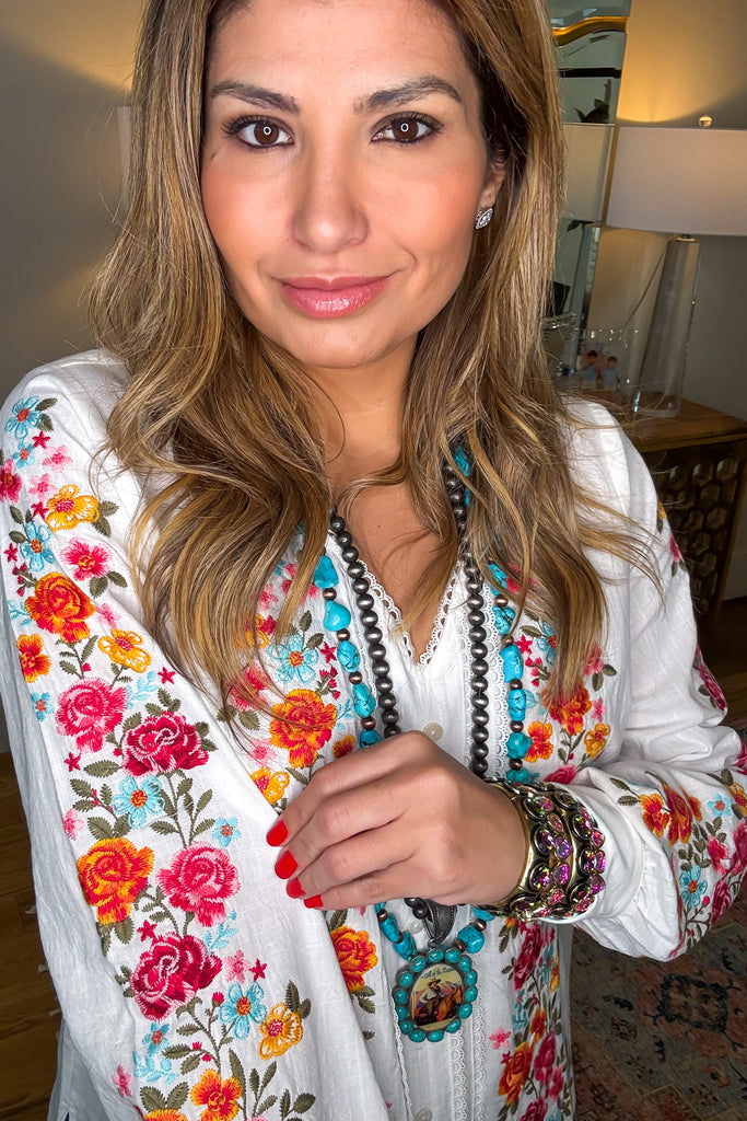 AHB EXCLUSIVE: Dearly Loved Embroidery Top - Ivory - 100% COTTON