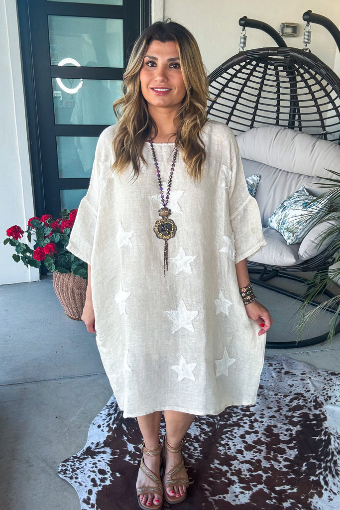 Front Porch Stargazer Dress - 100% Linen