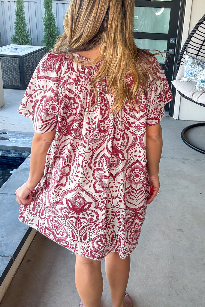 Floral Oversized Dress - 100% Cotton - Driftwood - Made in Italy