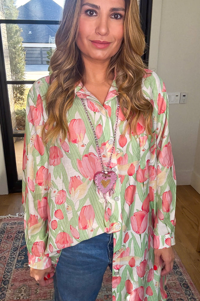 PRE ORDER: Tulip Hop Oversized Tunic - Ivory