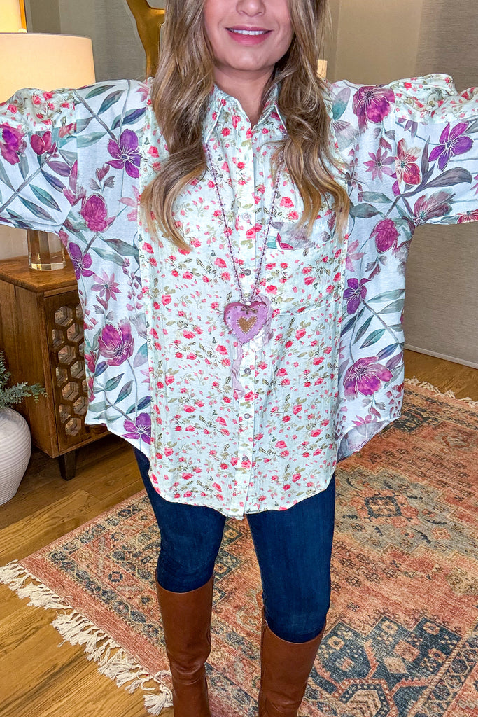 Wildflower Walks Tunic - Mint