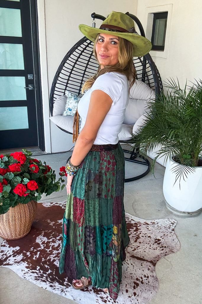 PRE ORDER: Dreaming Of Tomorrow Elastic Waist Maxi Skirt - Basil