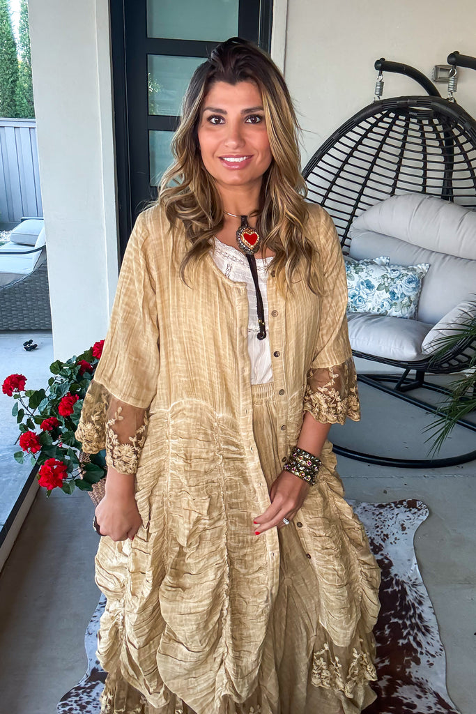 Pre order: Antique Charm Maxi Duster/Dress - Tea - 100% Cotton