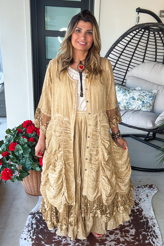 Pre order: Antique Charm Maxi Duster/Dress - Tea - 100% Cotton