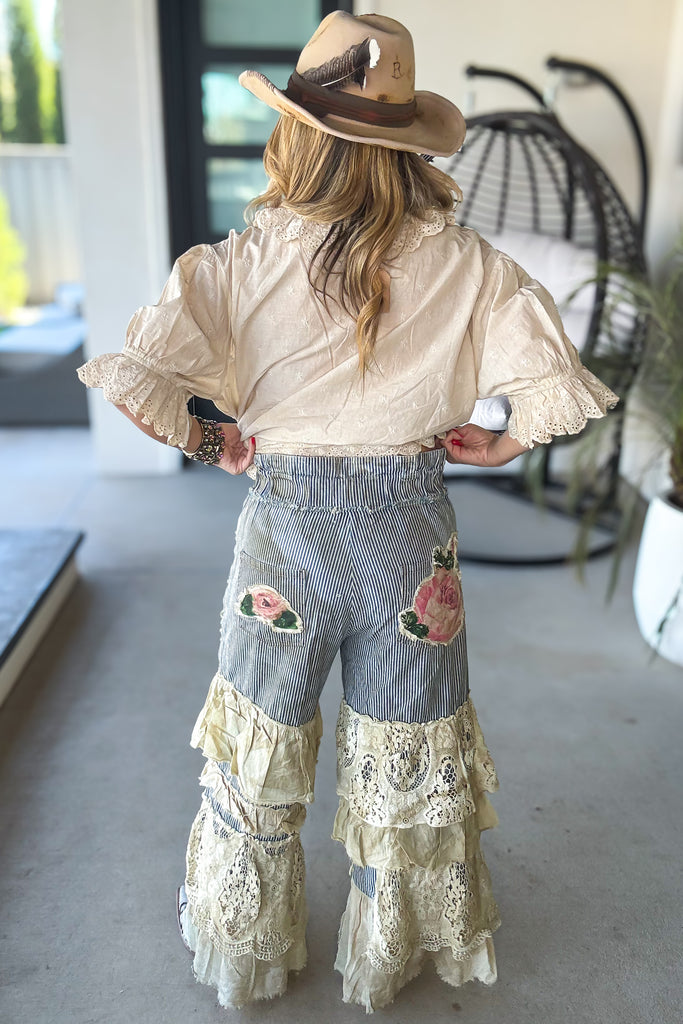 Painted Rose Patchwork Boho Pants