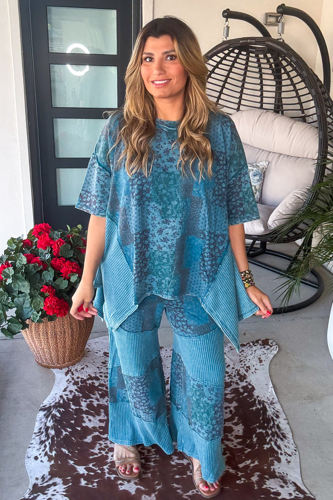 Stich And Stroll Pants - 100% Cotton - Teal