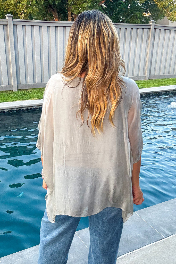 Luna Shine Silk Blend Top - Made In Italy