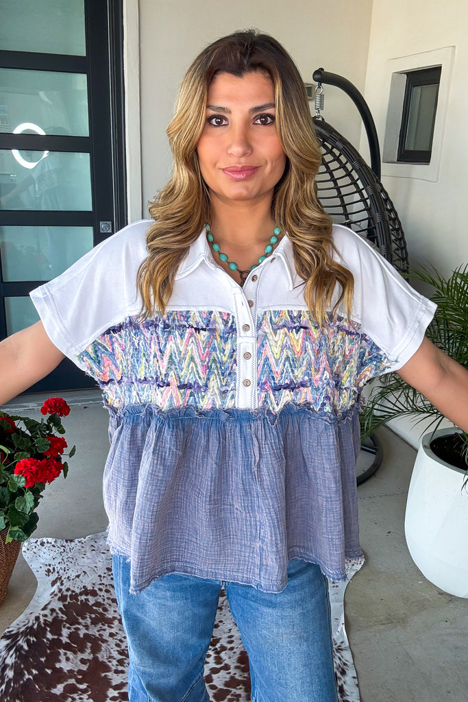 Morning Tide Glow Oversized Top - Cream