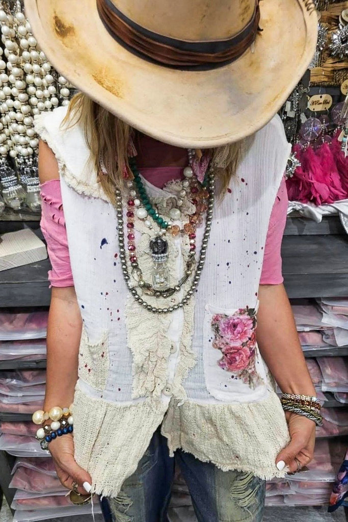 Blush Prairie Heart Vest - 100% Cotton
