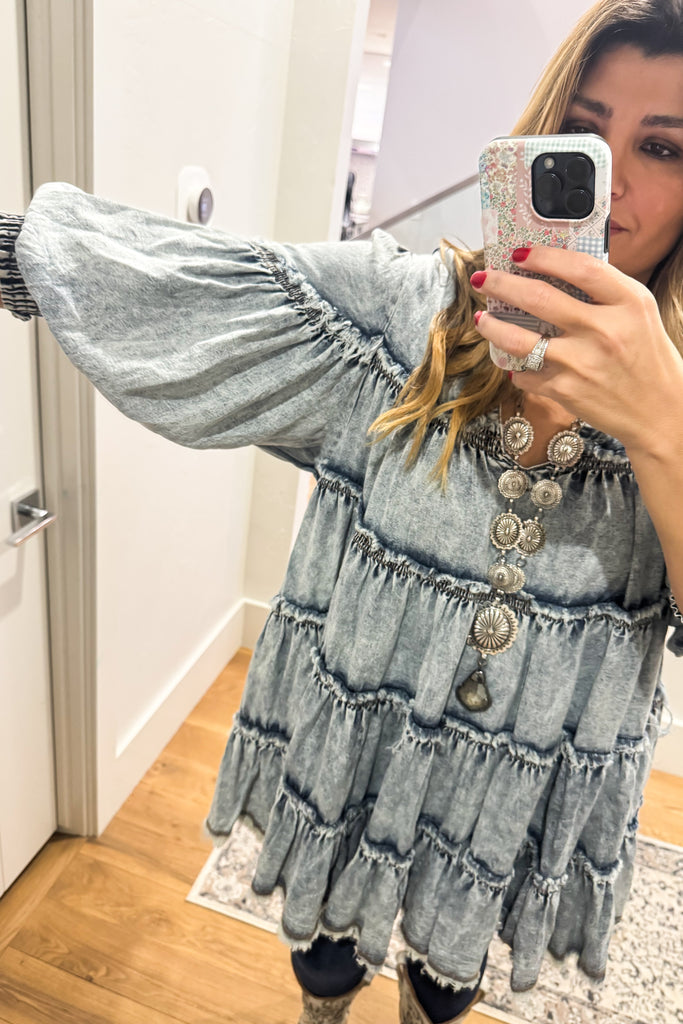 Stone Washed And Ready Tunic/Dress - Denim Dress