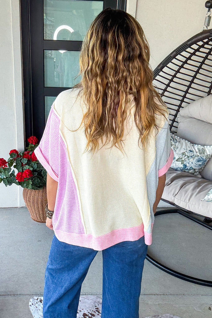Homestead Bloom Waffle Top - 100% Cotton - Cream