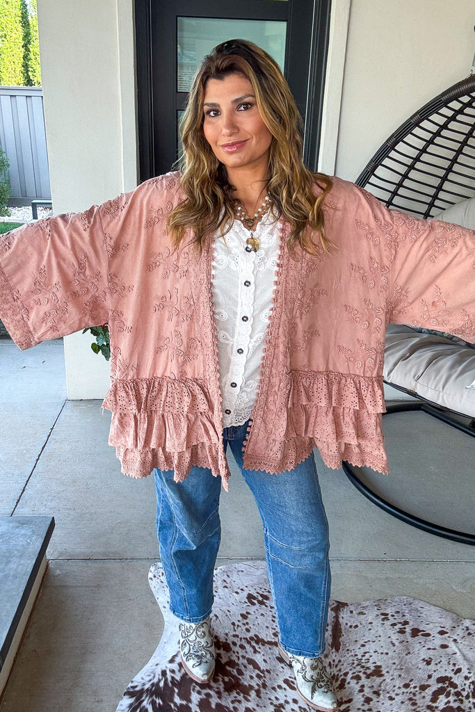Terra Cotta Spice Cardigan - 100% Cotton - Rust