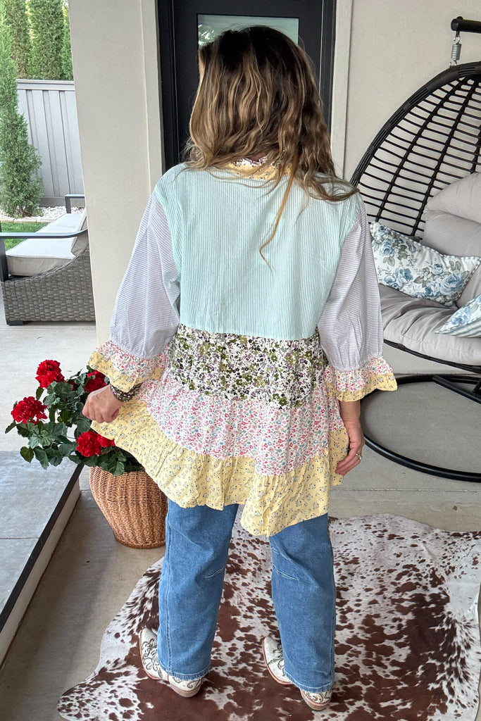 Artisanal Fun Patchwork Top - Ivory Mix