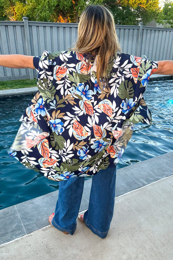 Resort Ready Oversized Tunic - Navy