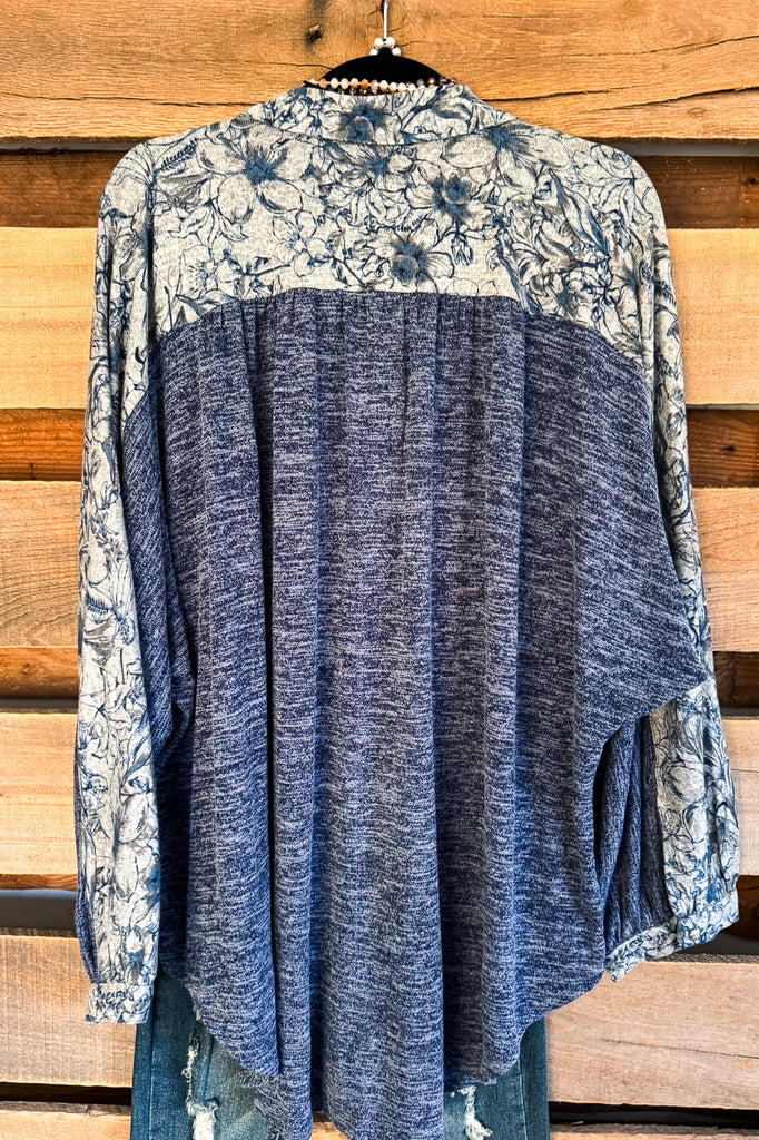Timeless Beauty Oversized Top - Blue
