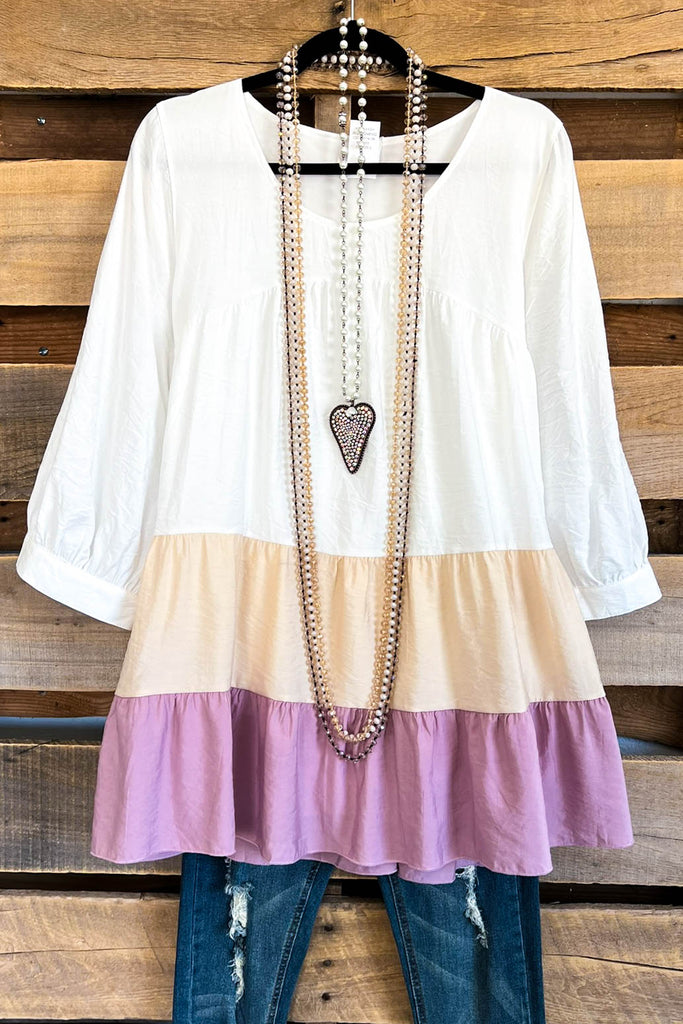 Amethyst Gaze Tunic - White/Amethyst