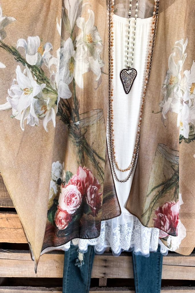 Lasting Impression Kimono - Camel