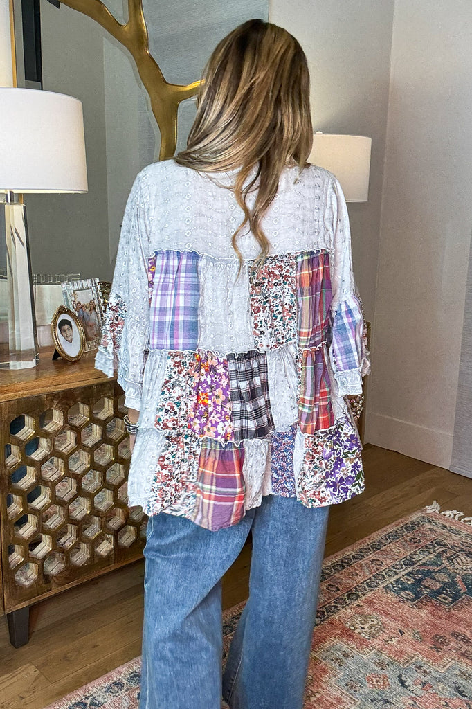 PRE ORDER: A Day With Friends Oversized Loose Fit Blouse - Gray