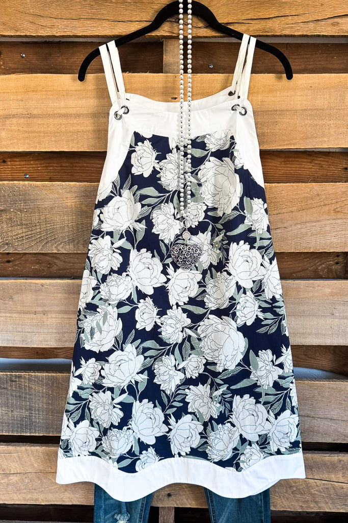 Tailored Touch Dress - Navy - 100% COTTON