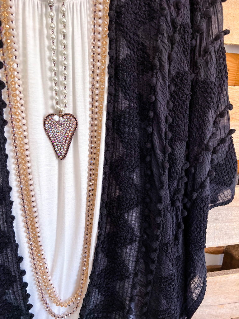 Boho Vibes Oversized Kimono - Black