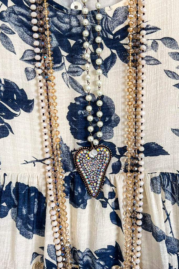 Painted Rose Tunic - White - SALE