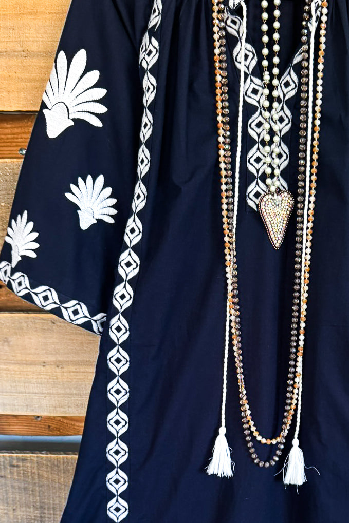 AHB EXCLUISVE: Yours Truly Midi Dress - Navy - 100% Cotton