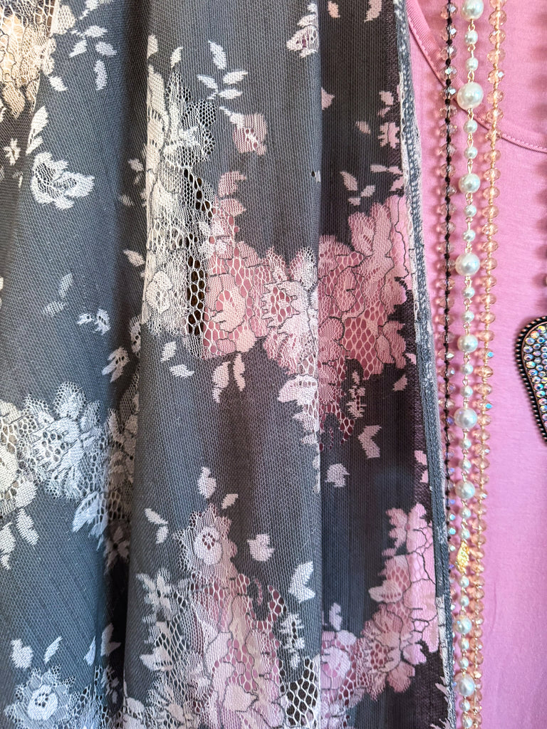 Everything Is Alright Oversized Kimono - Gray