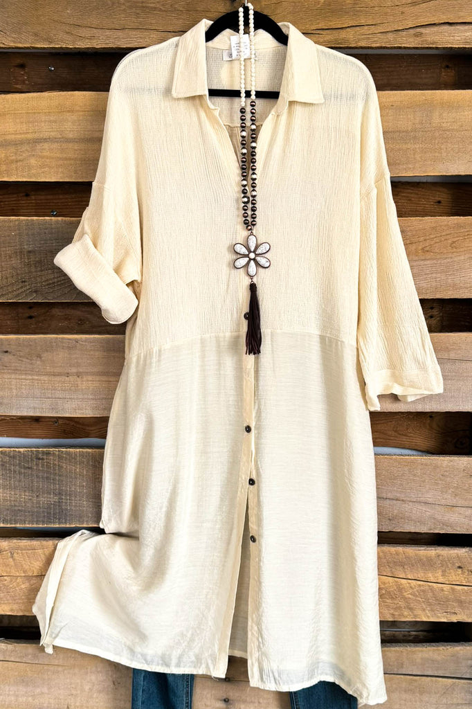 Cape Cod Shirt Dress - Beige - 100% COTTON - SALE