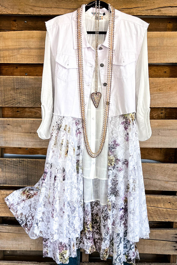 AHB EXCLUSIVE: Run To You Vest - Ivory/YR#2FL - 100% COTTON .