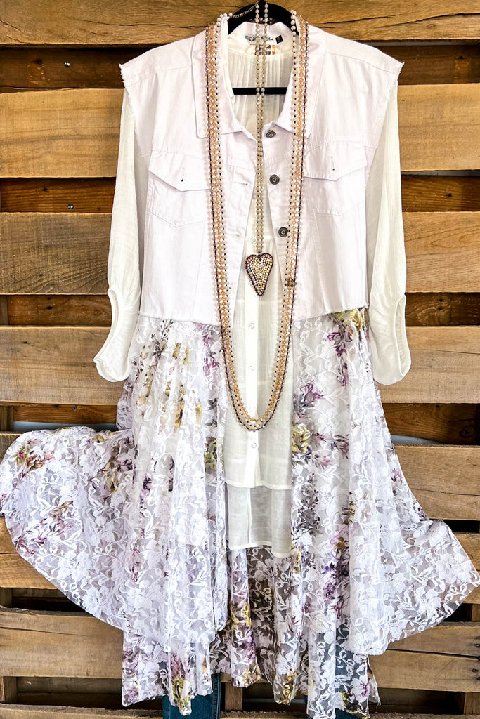 AHB EXCLUSIVE: Run To You Vest - Ivory/YR#2FL - 100% COTTON .