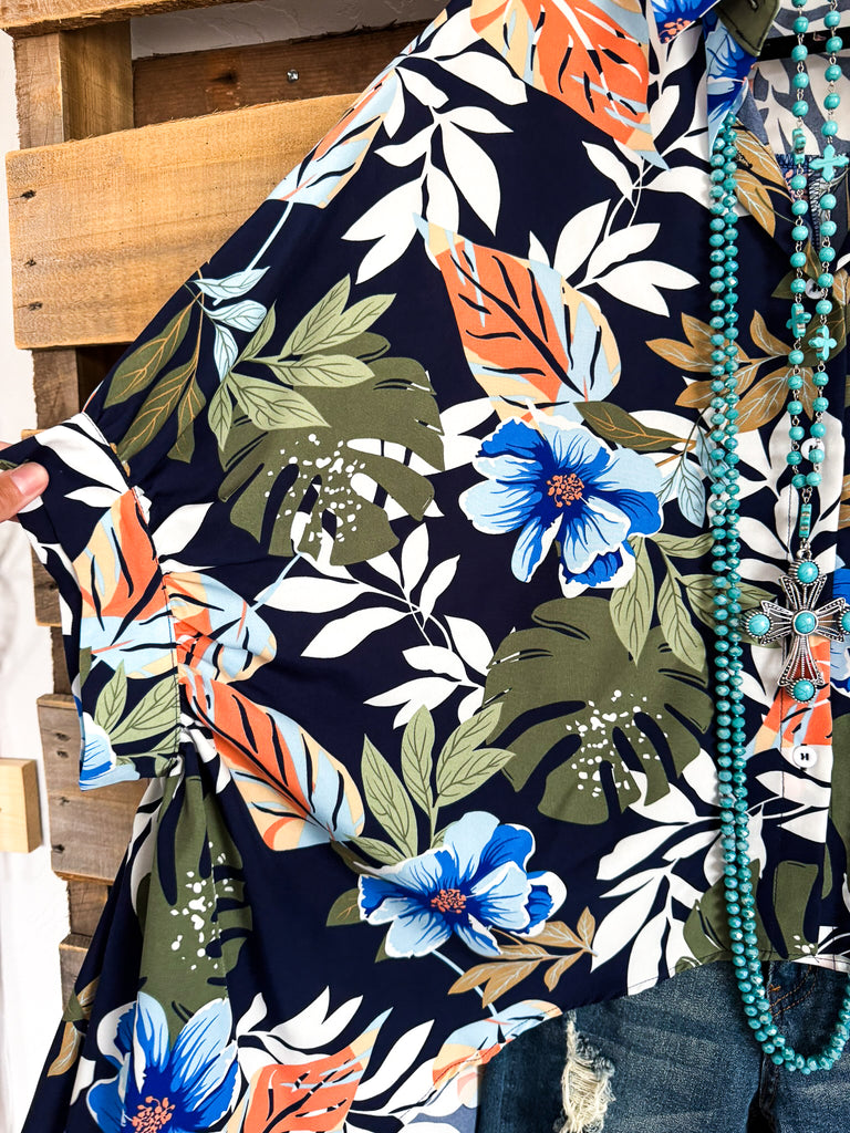 Resort Ready Oversized Tunic - Navy