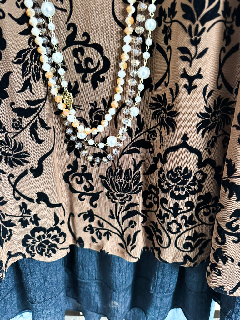 Regal Romance 2Piece Dress - Mocha