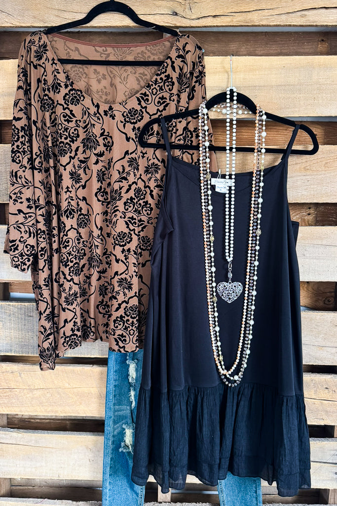 Regal Romance 2Piece Dress - Mocha