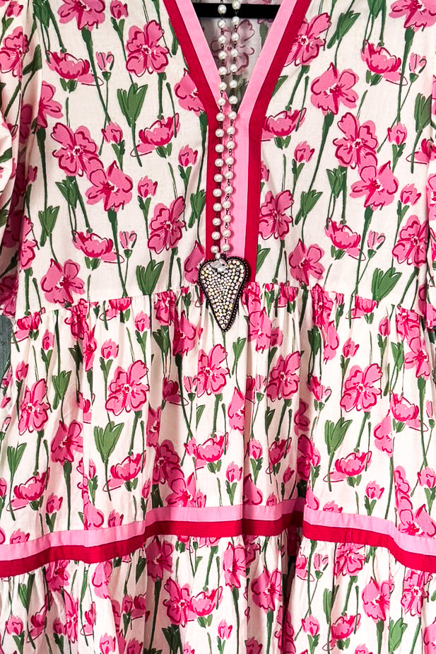 Blossom Bell Dress - Pink - 100% COTTON