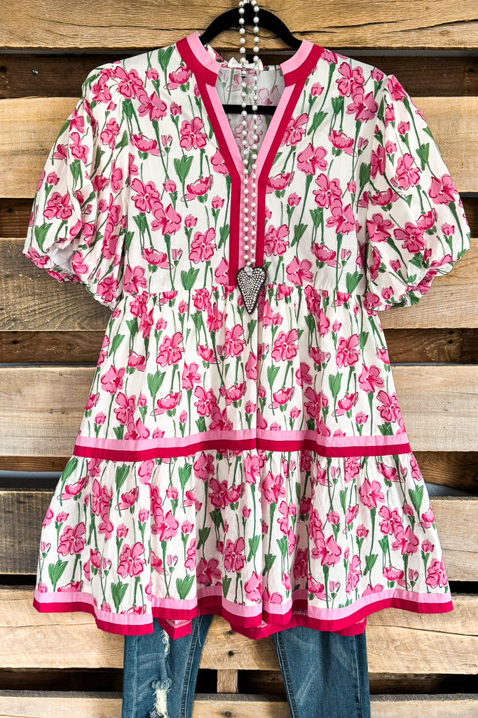 Blossom Bell Dress - Pink - 100% COTTON