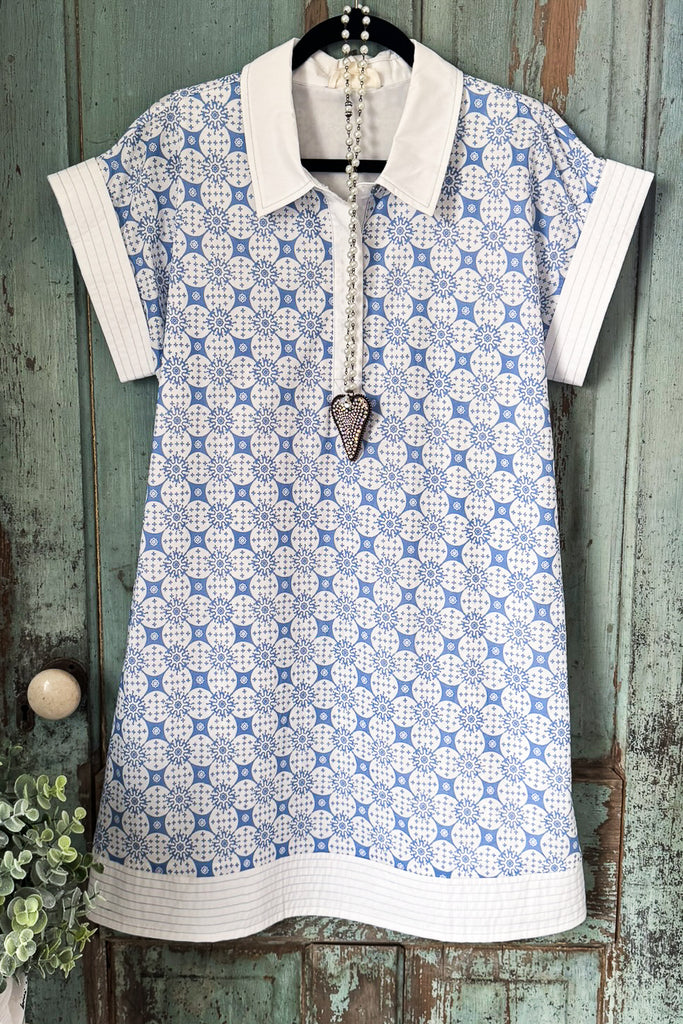 Pretty In Petals Dress - Chambray - 100% COTTON (S-M-L)