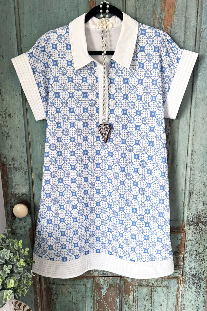 Pretty In Petals Dress - Chambray - 100% COTTON (S-M-L)